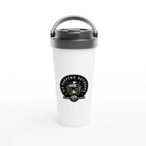 White 15oz Stainless Steel Travel Mug